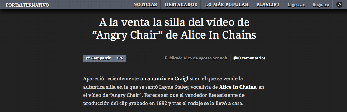 Yet another screengrab of a clickbait article about the Craigslist post, this time in Spanish.