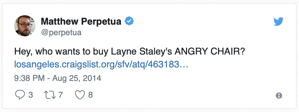 A screengrab of a Tweet linking to the Craigslist post.