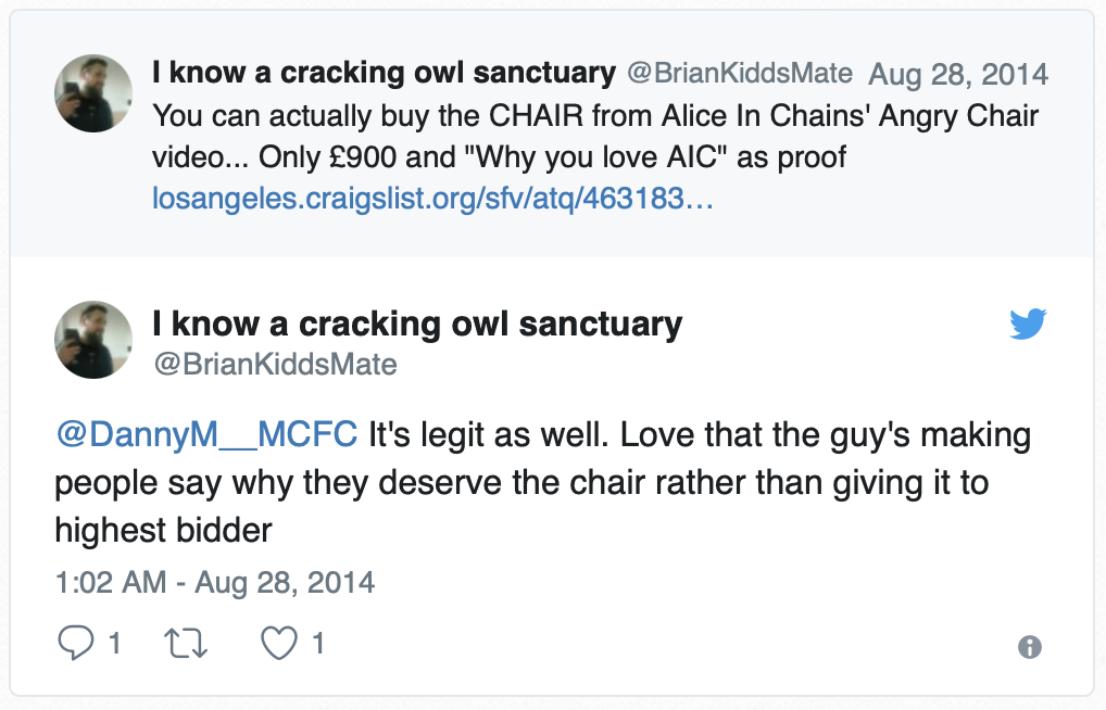 A screengrab of a Tweet linking to the Craigslist post.