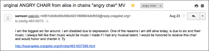 And yet another email from a potential customer, from someone with depression.